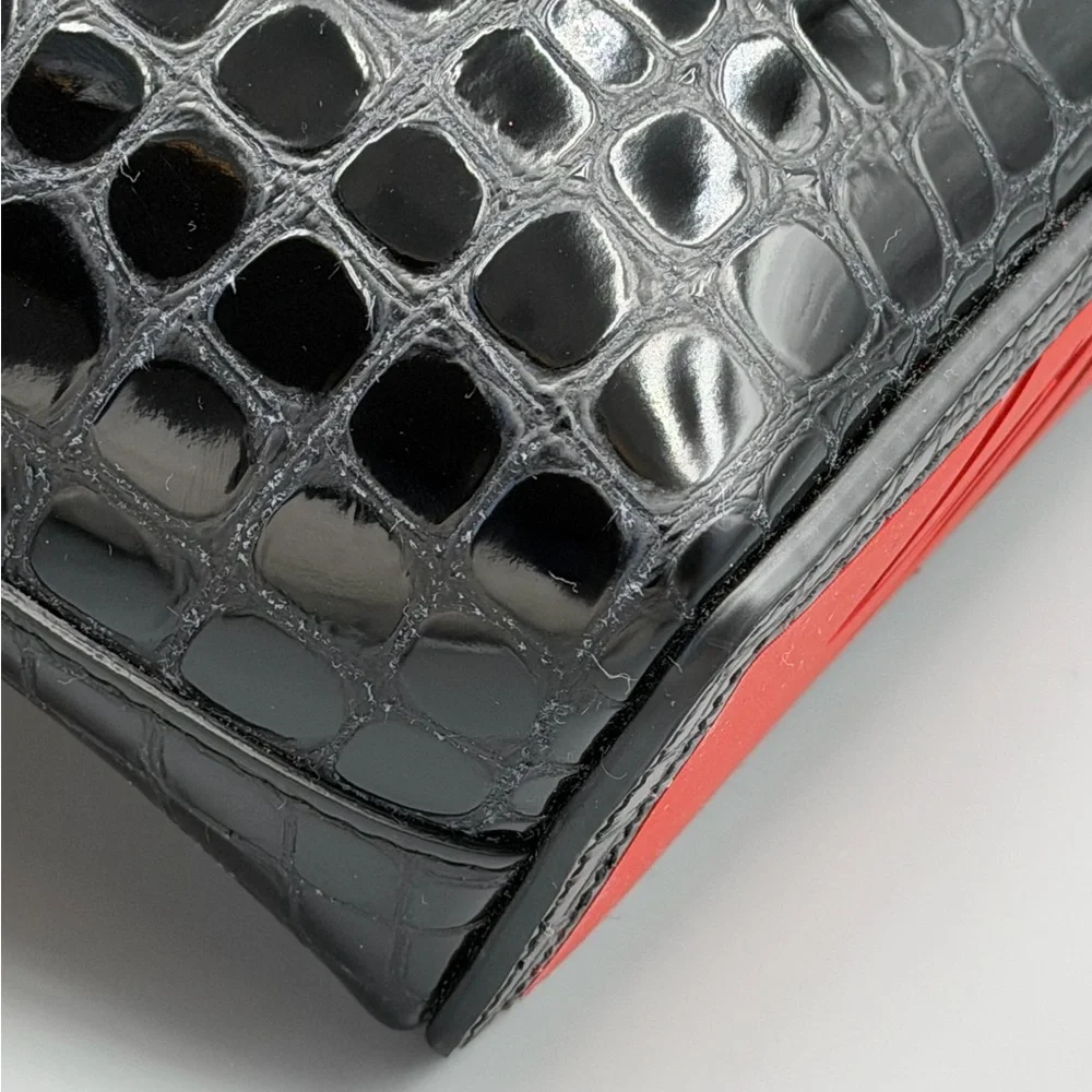 Christian Louboutin Croc Embossed Shiny Leather Tote - Picture 14 of 14